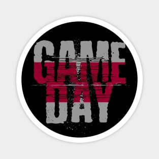 Scarlet and Black Gameday // Grunge Vintage Football Game Day Magnet